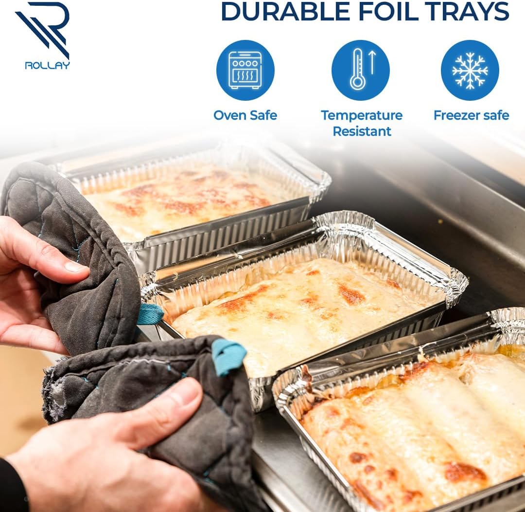 Rollay 20 Pack Large Aluminium Foil Trays (32x20x3.3 cm)