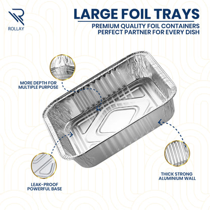 Rollay 20-Pack Aluminium Foil Trays with Paper Lids, 9x9 Inch Foil Food Containers with Lids